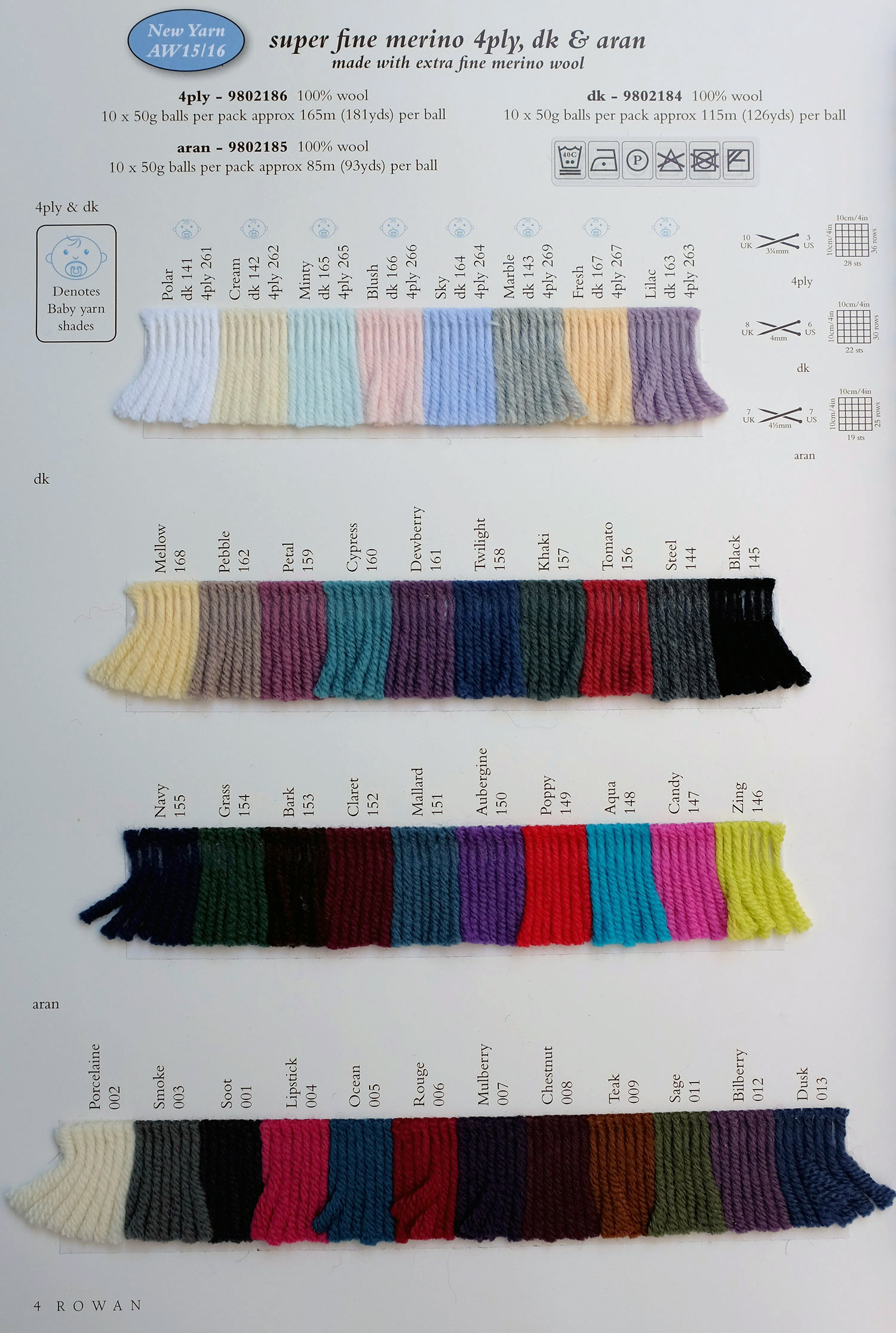 Rowan super hotsell fine merino aran