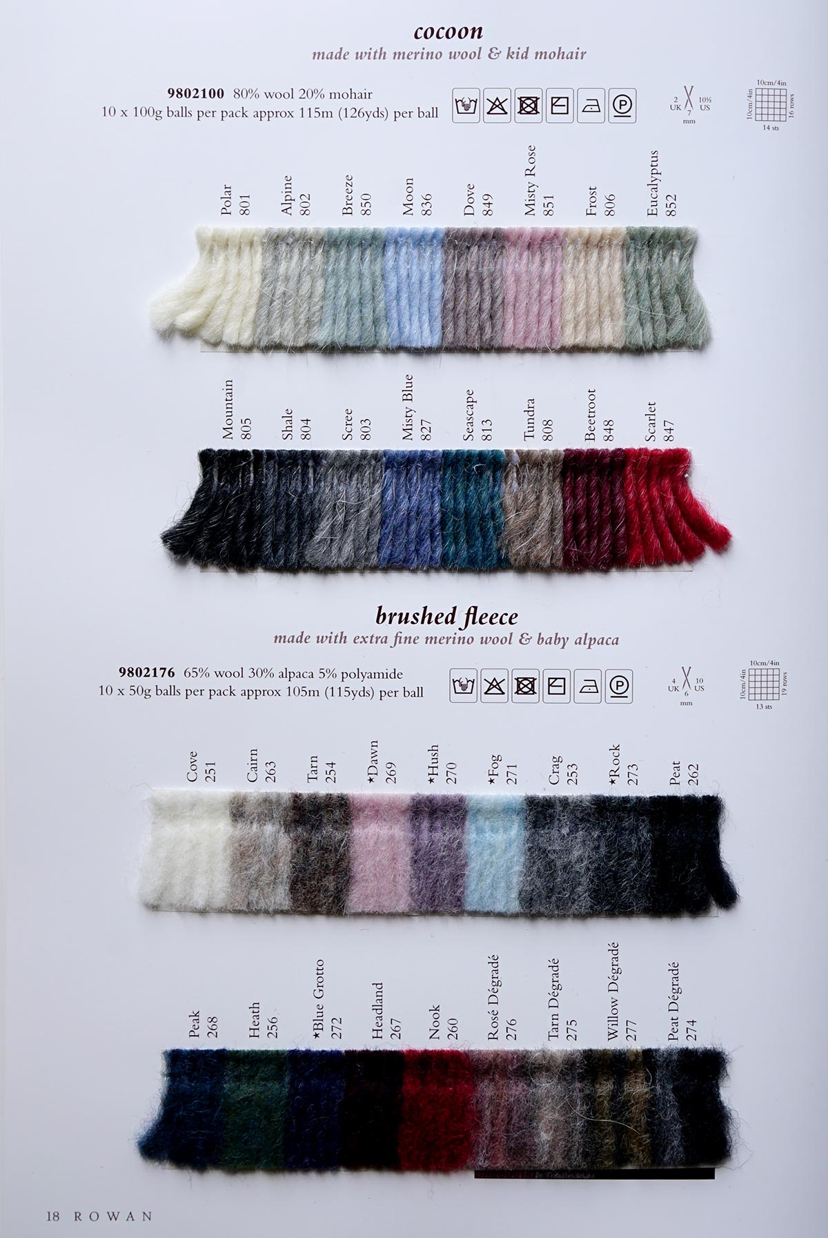 Rowan Cocoon Colour Chart