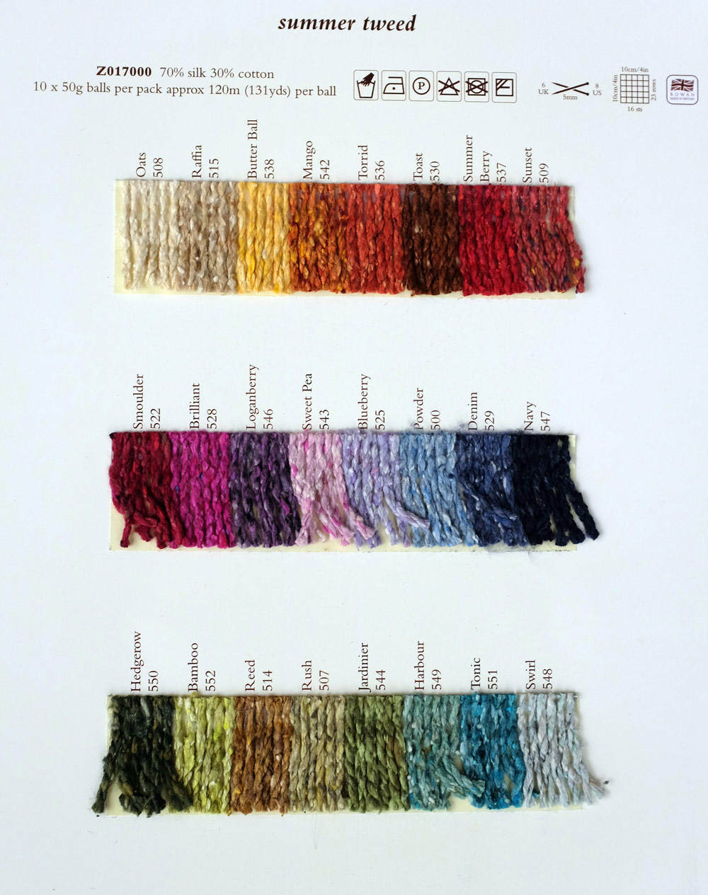 Rowan Summer Tweed - Rowan Yarns RYC Sirdar Sublime English Yarns knitting wo...