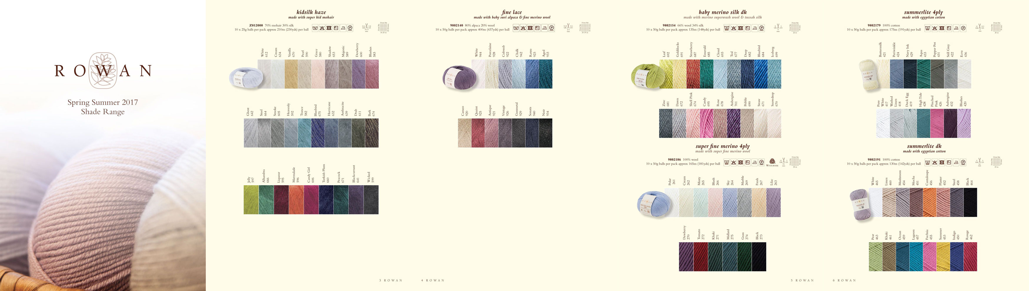 Rowan Cocoon Colour Chart